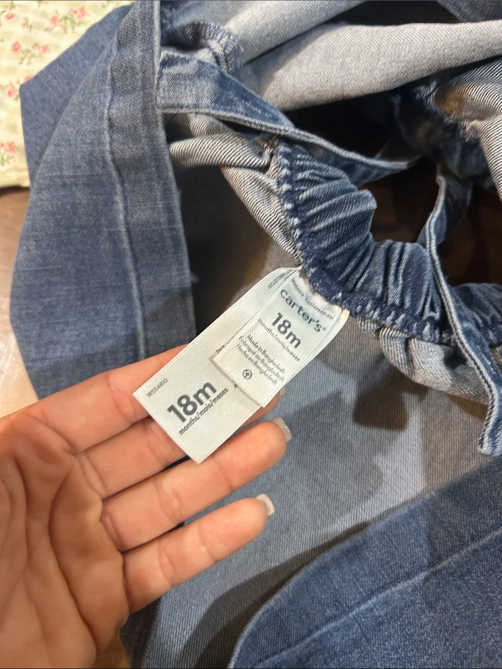 Carter's Blue Denim Pinafore Overalls Dress 18 months